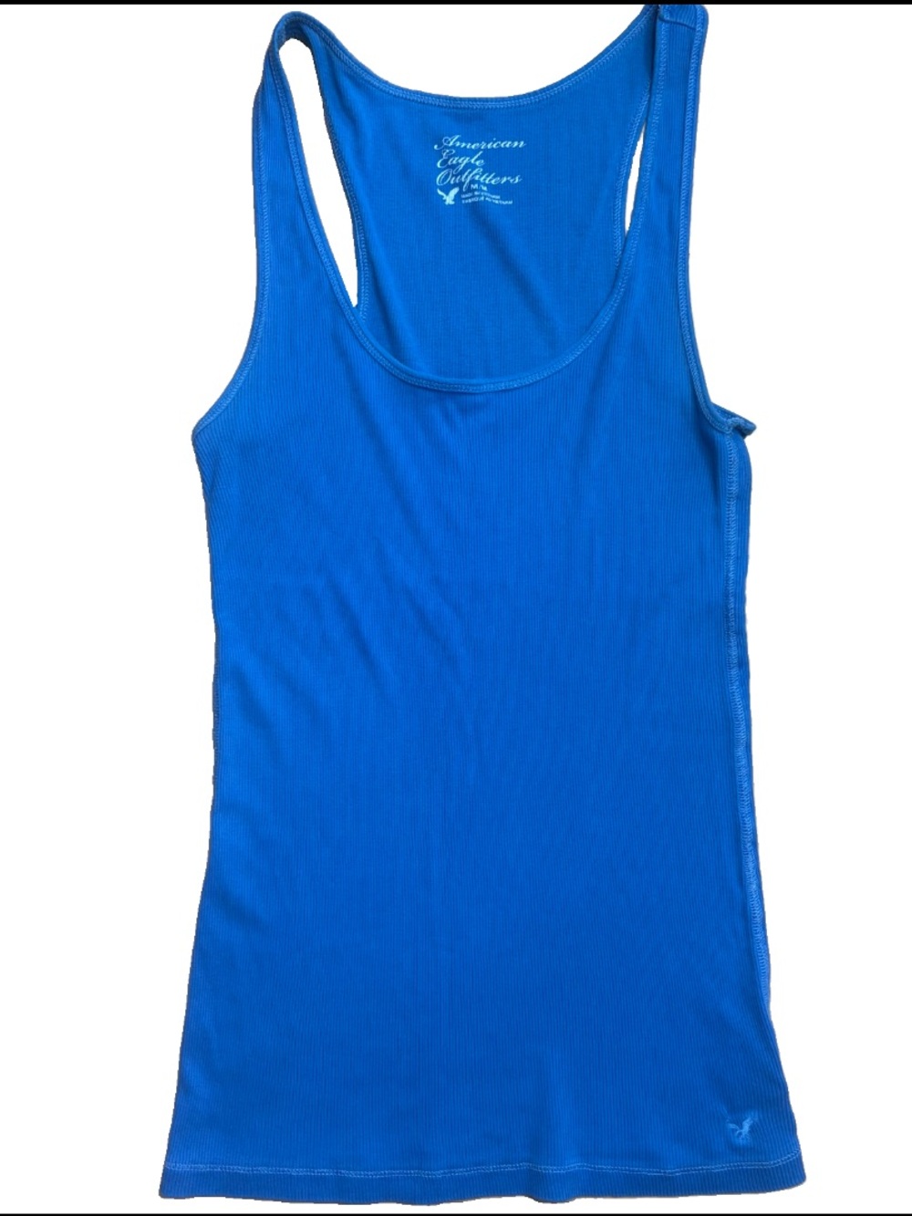 Vintage Y2K American Eagle Blue Ribbed Tank Top